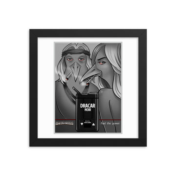 Dracar Noir B/W Framed poster