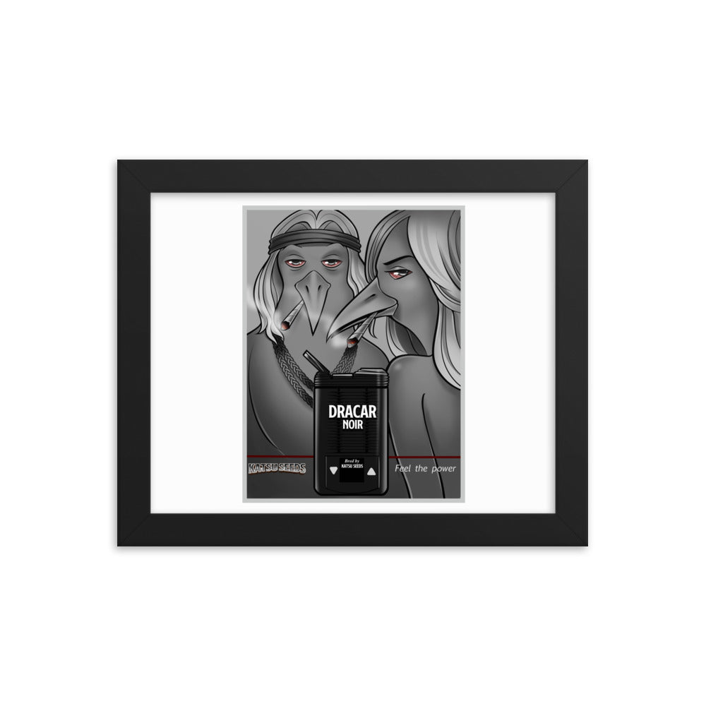 Dracar Noir B/W Framed poster