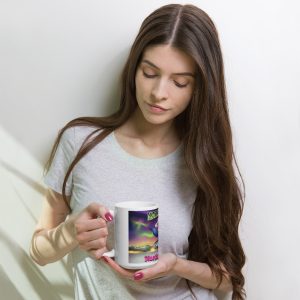 Northern Lights White glossy mug
